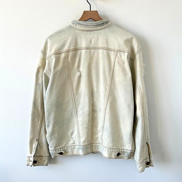 J Brand Distressed Light Wash Denim Jacket Size M - Picture 2 of 10